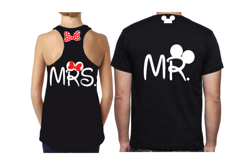 Mr Mrs Minnie Mouse Bow And Mickey Mouse Ears On Hood