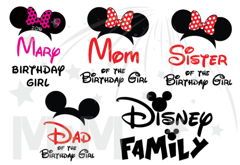 Disney Family Shirts Birthday Girl (Boy) Shirt With Name And Age, Mom Dad Sister Of Birthday Girl (Boy) married with mickey mwm