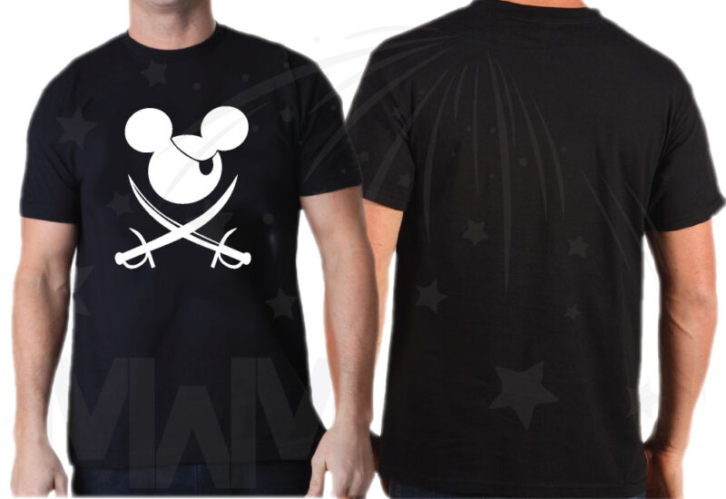 Mickey Mouse Disney Family Pirate Matching Shirts With Eye Patch and Swords Front Design Mickey Mouse Pirate married with mickey mwm