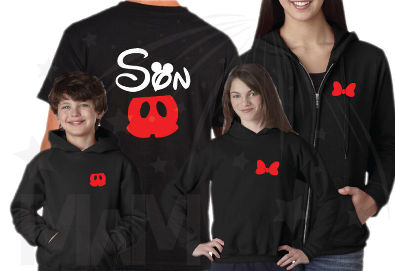 Disney Family Shirts, 3 and more shirts, enter as many as you want, Mom Dad Son Daughter Grandma Grandpa Little Sis Little Bro Minnie Mouse Cute Red Bow Mickey Mouse Cool Pants married with mickey mwm
