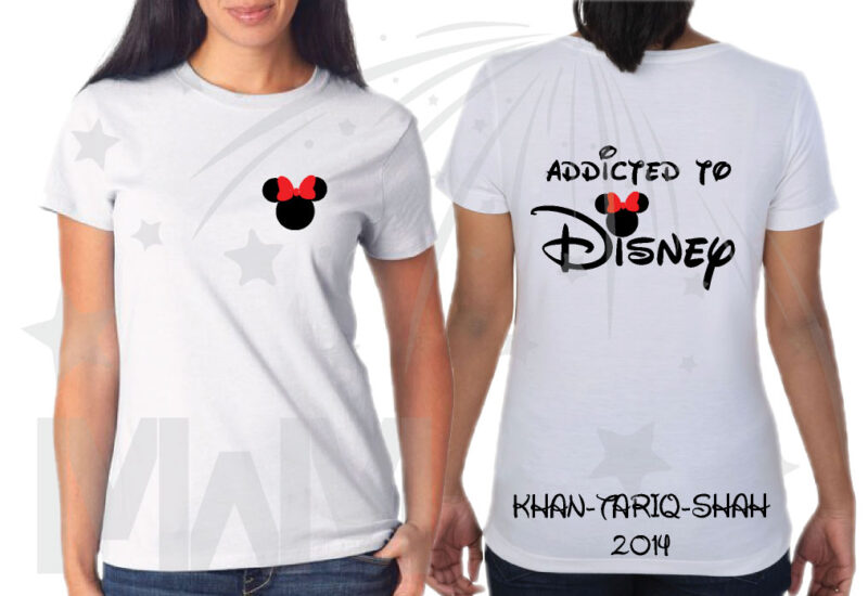 Addicted To Disney Family Vacation 3 and more Shirts With Mickey Minnie Mouse Heads Last Name Special Date married with mickey mwm