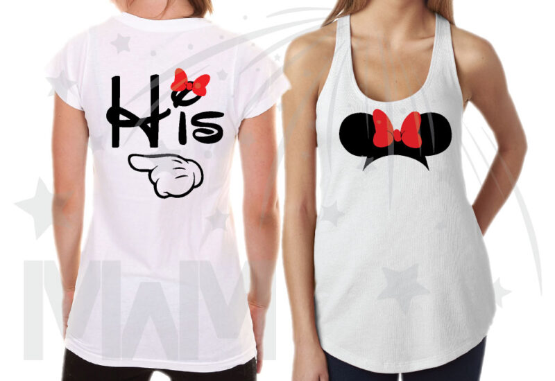 Disney Matching Sweatshrits For Family Shirts His Hers Theirs With Mickey Mouse Pointing Hands Minnie Mouse Cute Head Red Bow Mickey Mouse Head Pants married with mickey mwm