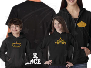 Disney Family Matching Shirts The King His Queen Their Prince and Crowns in Gold Color Print married with mickey mwm