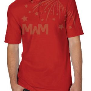 married with mickey red mens polo