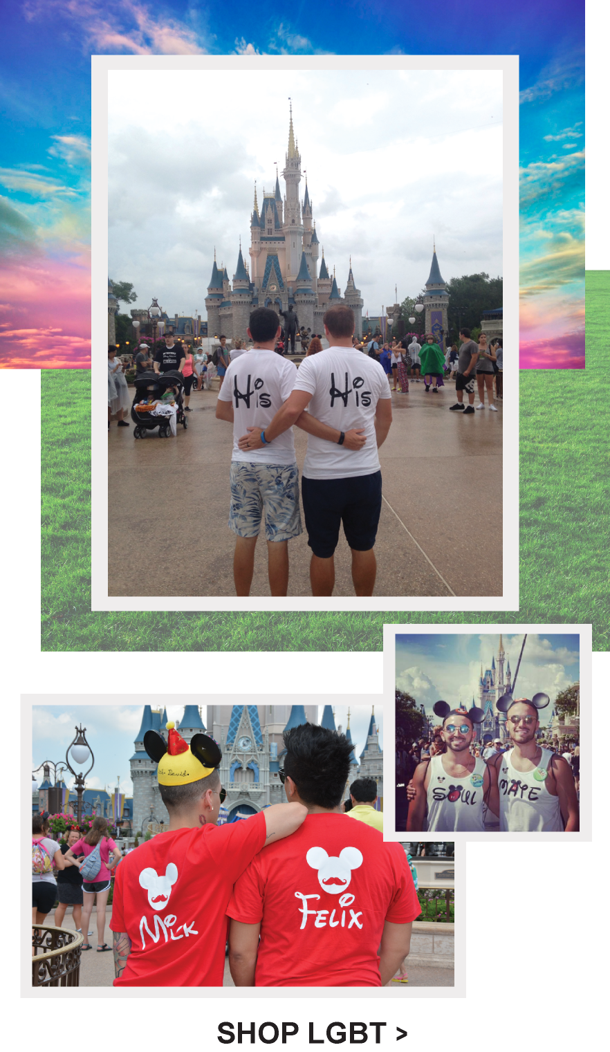 Disney Vacation Matching Lesbian and Gay LGBT Shirts with custom names and dates