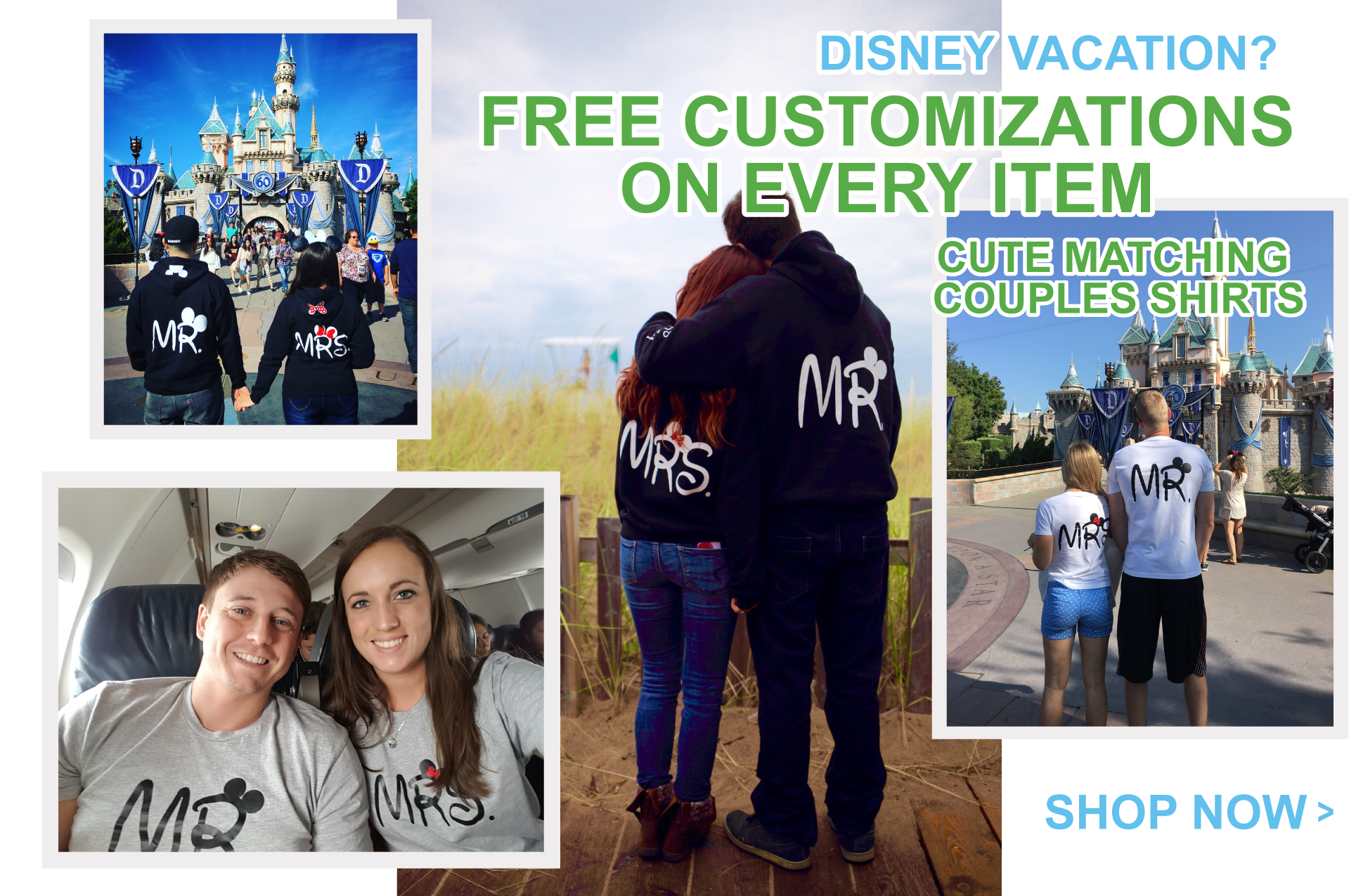 Disney Vacation Matching couples apparel t shirts mr mrs beauty beast soul mates