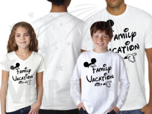 Family Set Of Shirts Choose Any Style, Family Vacation 2017 Mickey Mouse Glove Hand white toddler v neck boy's long sleeve unisex tshirt mens cut tshirt
