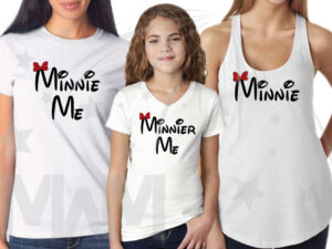 3 and/or more Minnie Mouse Minnie Me Minnier Me Matching Family Shirts married with mickey