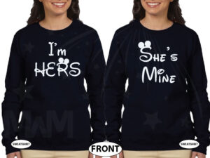 LGBT Lesbian She's Mine I'm Hers With Wedding Date married with mickey black sweaters