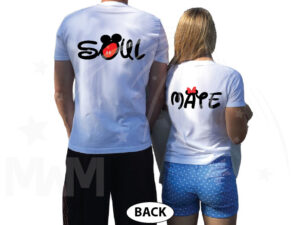 Soul Mate Mickey Mouse Pants Minnie Mouse Bow married with mickey white tees