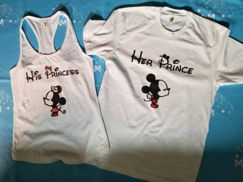 Her Prince His Princess Mickey Minnie Mouse Kiss married with mickey