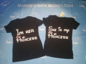 LGBT Lesbian I'm Her Princess She's My Princess matching apparel, married with mickey, black ladies tees
