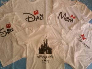 Family Matching Disney Shirts, Mom/Dad, Son/Daughter (get as many shirts as you need) Disney Cinderella Castle, Family Trip, Vacation, Weekend Custom Date married with mickey white tshirts