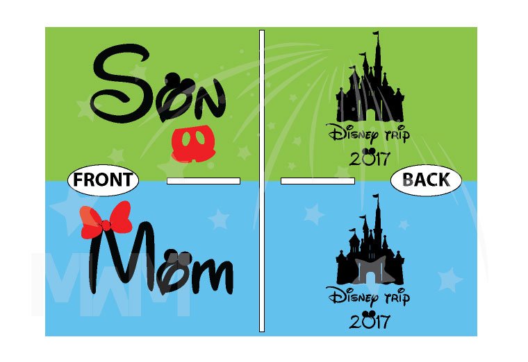 Mom Son Family Matching Shirts Disney Cinderella Castle married with mickey