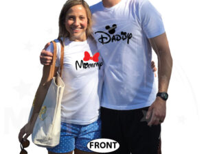 Daddy and Mommy Disney Family Shirts married with mickey white tshirts