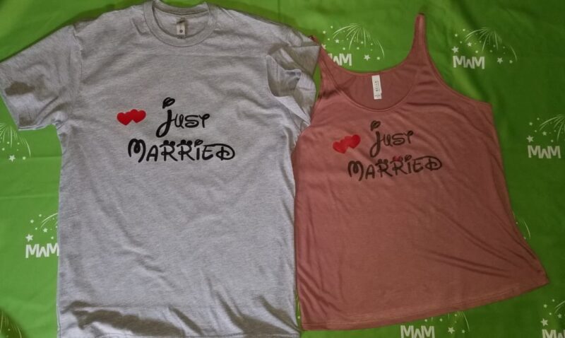 Just Married Mr Mrs With Custom Last Name married with mickey