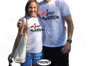 Just Married Mr Mrs With Custom Last Name married with mickey white tshirts