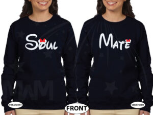 LGBT Lesbian Soul Mate Couple Shirts married with mickey black sweaters