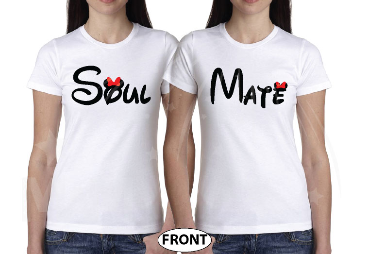 LGBT Lesbian Soul Mate Couple Shirts married with mickey white tshirts