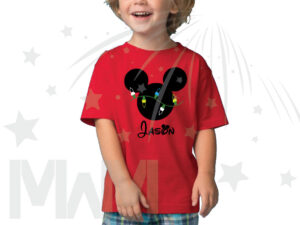 Christmas Shirt Mickey Mouse Christmas Light Bulds With Name Toddler Sizes (500393) married with mickey red tshirt