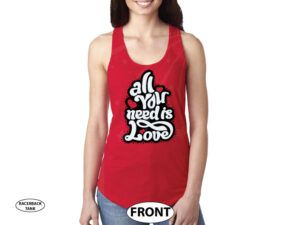 All You Need Is Love married with mickey red tank top