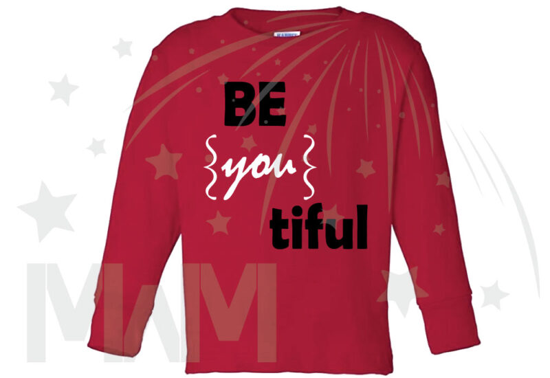 Be you tiful Beautiful Cute Shirt Toddler Sizes Married With Mickey red long sleeve