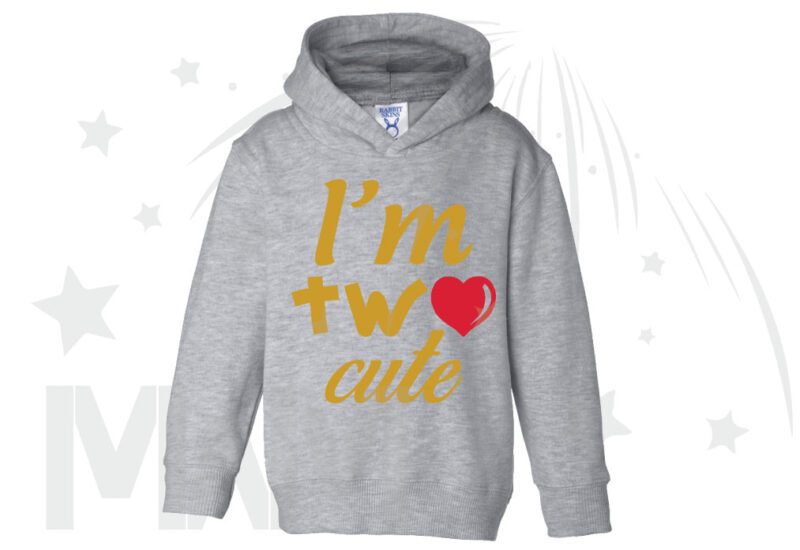 I'm Two Cute Shirt for 2 Year Old Toddler Size Gold Design WIth Red Heart married with mickey grey hoodie