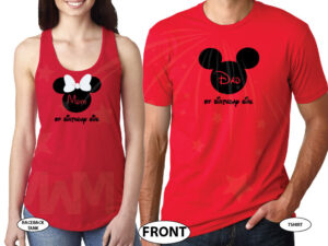 Cute Mickey Dad Of Birthday Boy (Girl), Minnie Mouse Mom Of Birthday Boy (Girl) Disney Cinderella Castle Family Vacation 2018 married with mickey red tee and tank