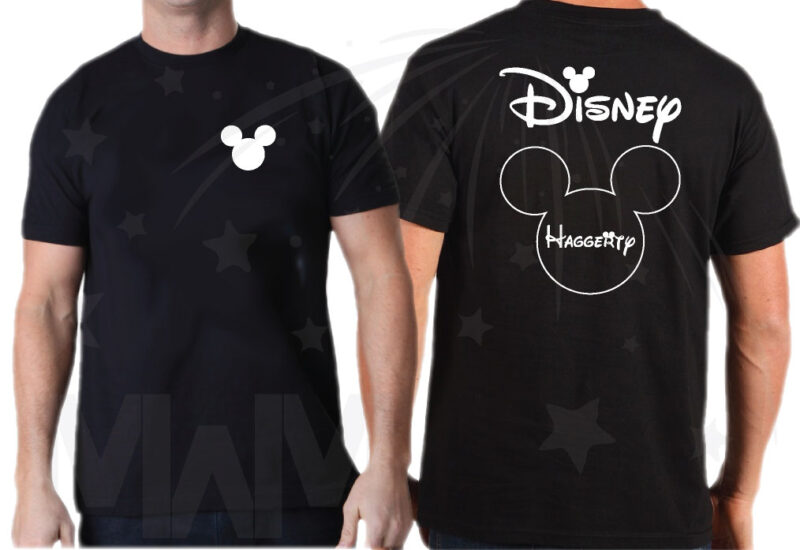 Matching Family Shirts, Mickey Mouse Head Logo, Disney Shirts With Custom Names married with mickey black tshirts
