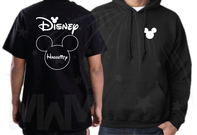 Matching Family Shirts, Mickey Mouse Head Logo, Disney Shirts With Custom Names married with mickey black tshirts