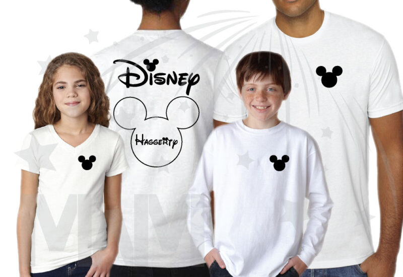 Matching Family Shirts, Mickey Mouse Head Logo, Disney Shirts With Custom Names married with mickey white tshirt