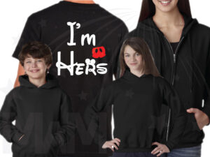 Family Disney I'm Hers, I'm His, They're Mine Matching Shirts married with mickey black shirts
