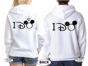 Bride to be, Groom to be, I Do Worl'd Cutest Matching Couple Shirts married with mickey mwm white sweaters
