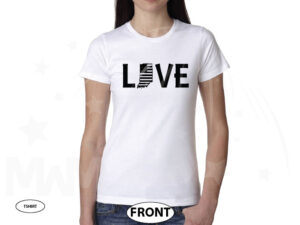 Love With State Outline, Please Leave a Note With Your State, Ladies and Mens Shirt Styles married with mickey white tshirt