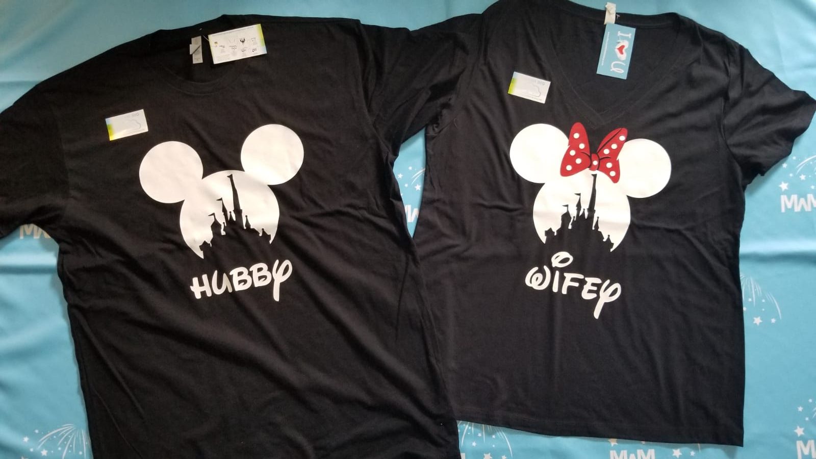 His Hers Mickey Hands Heart Disney Love Cute Funny Couples Matching T Shirt AM18 