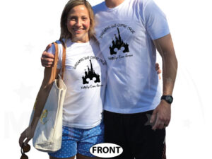 Cinderella Castle Mickey Mouse Head, Dreams Do Come True, Happily Ever After world's cutest matching couple shirts, married with mickey white tshirts