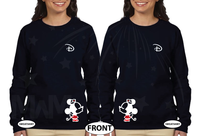 LGBT Lesbian Matching Shirts, Disney D, Hers and Hers, Kissing Minnie Mouse