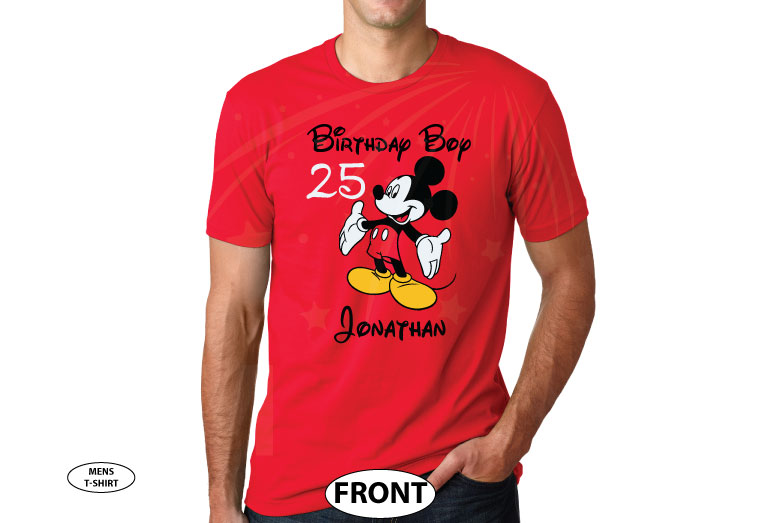 Birthday Boy (Girl), Mickey Mouse, Custom Name and Age, Adults and Kids  sizes available