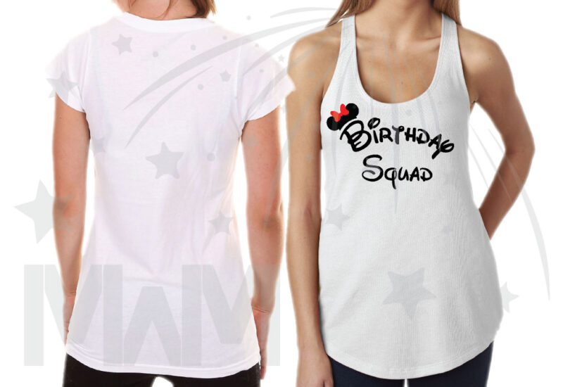 Matching Family Birthday Party Shirts, Birthday Squad Mickey Mouse Ears, Birthday Boy, Minnie Mouse Ears married with mickey white shirts
