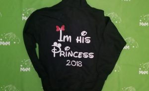 Super Sale, Clearance, Black Unisex Pullover Hoodie Medium, Nicole (front), I'm his Princess 2018 (back), Married With Mickey, c224