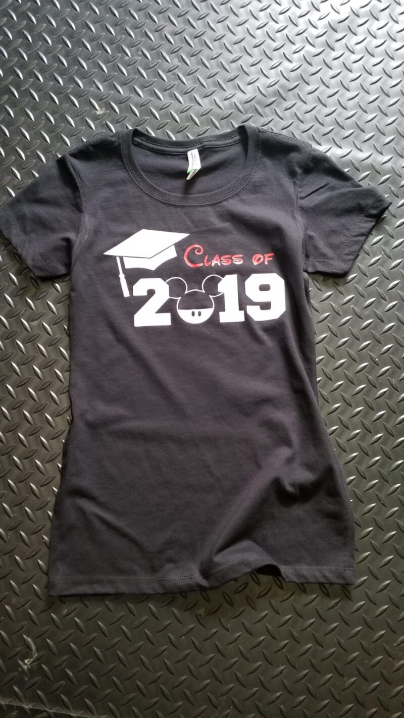 Graduation class 2019 Disney shirt, Mickey Mouse head, married with mickey, ladies black v neck