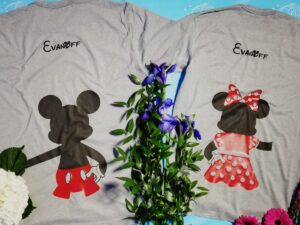 Mr and Mrs World's Cutest Matching Couple Shirts, Mickey Minnie Mouse Holding Hands, Disney Cute Couple, Married With Mickey TM, grey matching t shirts