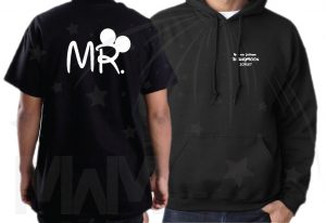 Cutest Disney Matching Family Honeymoon Shirts, custom names and date on Mr Mrs and Princess Disneymoon, married with mickey, black men t shirt