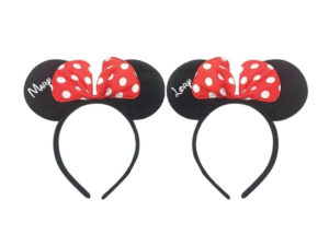 Minnie Mouse matching Ears LGBT Walt Disney World Mouse bachelorette party hers Disneyland vacation cute headbands, married with mickey