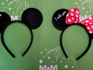 Mickey and Minnie Ears matching Disney World Mouse Ear party his hers gifts bridesmaid surprise add personalize names