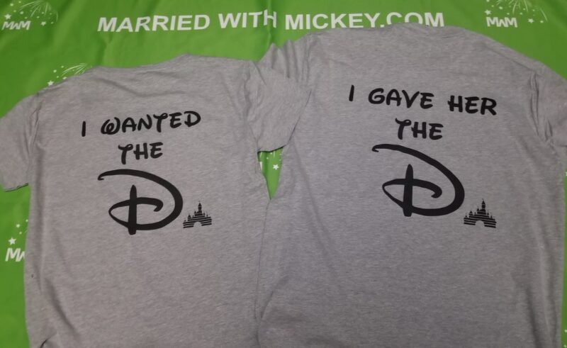 Disney park inspired I wanted the D I gave her D She wants D funny cool matching couple shirts with Mickey and Minnie Mouse in pockets etsy, married with mickey tee, matching couple grey tees