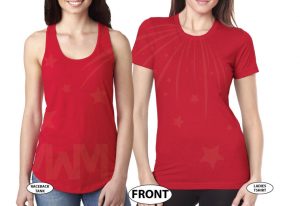 LGBTQ Lesbian matching shrits for Princess and She's my Princess, married with mickey, red mix and match ladies tshirt and tanktop