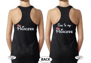 LGBTQ Lesbian matching shrits for Princess and She's my Princess, married with mickey, black ladies tank tops