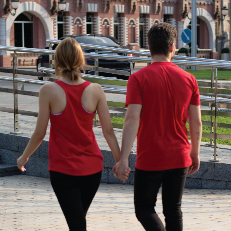 400060 Love Matching Couple Shirts, matching red ladies tank top and mens t-shirt