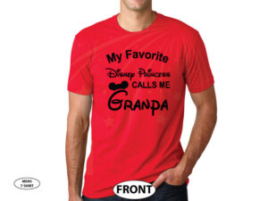 Disney grandparent shirt My favorite Disney Princess calls me Grandpa, married with mickey, red mens tee